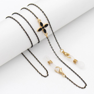 Promotion <span class=keywords><strong>Perles</strong></span> de Cristal Métal Doré Argenté Noir Trèfle Cœur Chaîne de <span class=keywords><strong>Lunettes</strong></span> Pochette Sangle de <span class=keywords><strong>Lunettes</strong></span> - Product Image 3