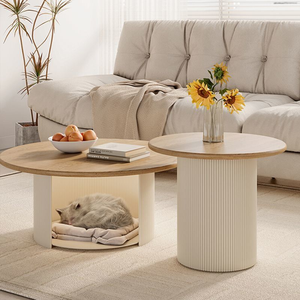 Tables Basses Rondes en Bois Massif sur Mesure, Petite <span class=keywords><strong>Table</strong></span> <span class=keywords><strong>Basse</strong></span> de Salon, <span class=keywords><strong>Table</strong></span> Centrale en Bois - Product Image 2