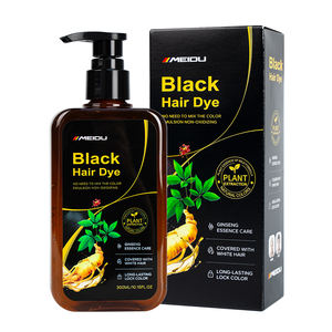 Venta al por mayor Tinte para el cabello Color 3 en 1 Herbal Ginseng Organic Natural Cover White Grey Hair Permanente Sin amoníaco Black Hair Dye Cream - Product Image 1