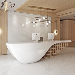 Tùy Chỉnh Hiện Đại Trắng Sợi Thủy Tinh Bàn Tiếp Tân Bàn Kinh Doanh Rắn Cho Văn Phòng Khách Sạn 4S Cử<span class=keywords><strong>a</strong></span> Hàng Tùy Chỉnh Văn Phòng Xây Dựng - Product Image 3