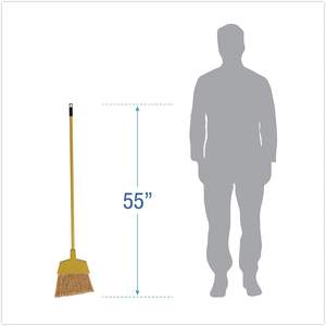 Balais de sol Boardwalk BRMAXIL 42 pouces à tête inclinée en fibre de maïs jaune, 12 par carton - Product Image 1