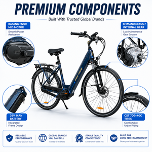 Vélo de ville CITY 5.3 avec cadre en aluminium, moteur central 250W, batterie 36V14Ah, <span class=keywords><strong>Nexus</strong></span> <span class=keywords><strong>7</strong></span> vitesses, freins à disque, homologué CE EN15194, longue autonomie, léger - Product Image 4