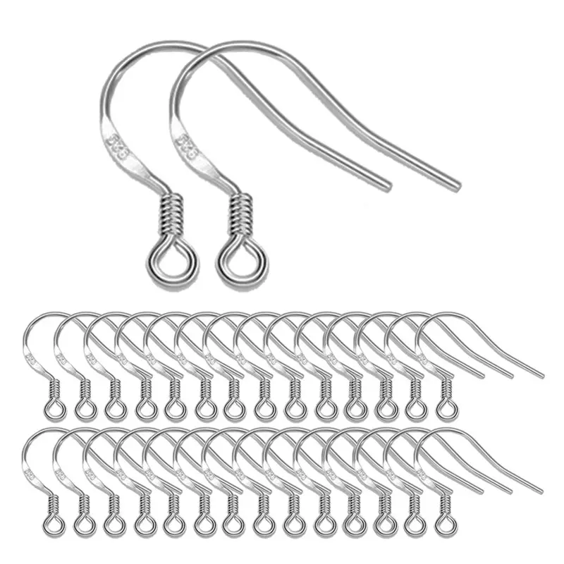 थोक 925 शुद्ध ठोस स्टर्लिंग चांदी लटका हुक कान लाइन तार गहने के लिए गहने निष्कर्ष