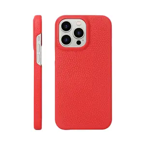 Hot Wholesale Luxe Pebble Lederen Telefoonhoes Voor I Phone 13/14/15 Pro Max Lederen Case