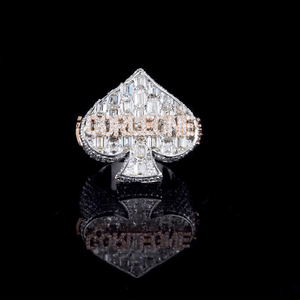 Anillo de cóctel de plata 925 con diseño de corazón, corte baguette, diamante moissanita VVS, engaste pavé, para hombre y mujer, para fiestas. - Product Image 1
