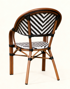 Chaise de bistrot de style français Yoshen en noir et blanc pour l'extérieur, chaise de jardin, chaise de patio - Product Image 6