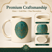 Service à thé personnalisé, design andalou marocain, tasse à moka, ottoman, OEM ODM, résistant aux éclats, thermique, décoration Aïd, petit MOQ, échantillon