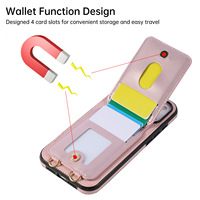 Étui portefeuille Premium pour iPhone 17 Pro avec cordon tour de cou, sangle bandoulière et anneau de maintien en cuir PU pour iPhone 17 Pro Max