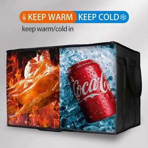Nuevas bolsas cuadradas portátiles de 79L para entrega de pizza caliente, bolsas gruesas para entrega de alimentos en motocicleta, caja refrigeradora de aluminio para helados - Product Image 4