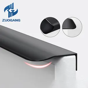 Zuogang özel Modern alüminyum gizli çekmece dolap kolları mobilya kalın dolap parmak kenar çekme kapı kolu