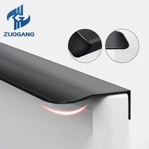 Zuogang Tùy Chỉnh Hiện Đại Nhôm Hidden Ngăn Kéo Tủ Xử Lý Đồ Nội Thất Dày Tủ Ngón Tay Cạnh Kéo Cửa Xử Lý