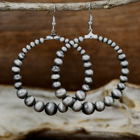 Boucles d'oreilles créoles en perles de Navajo faites à la main de style occidental 2023 pour femme