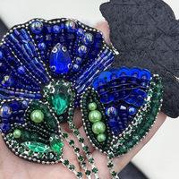 Patchs brodés à la main avec des perles, appliques 3D en or, coquillages, cristaux, perles, décoration en feutre, à coudre sur les vêtements, les sacs, les chaussures