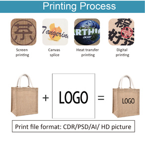 Hot Sale <strong>Custom</strong> logo <strong>Printed</strong> Green Eco Friendly Shopping <strong>Tote</strong> <strong>Jute</strong> <strong>Bag</strong> with logo - Product Image 4