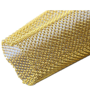 Maille de fil d'acier tissé avec revêtement PVD doré - Rideau métallique décoratif flexible - Product Image 4