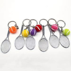 Sports Competition Racket Keychain Ball <b>Keyring</b> <b>Ring</b> Key Chain for Tennis Sport Souvenir Gift - Product Image 3