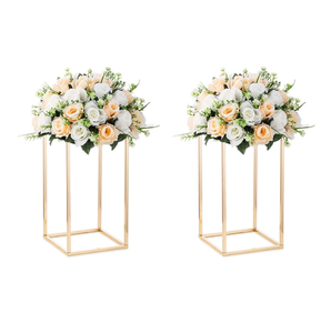 Vase à fleurs, support en <span class=keywords><strong>colonne</strong></span> dorée, support en métal, chemin de table, centre de table pour mariage, décoration de fête - Product Image 6