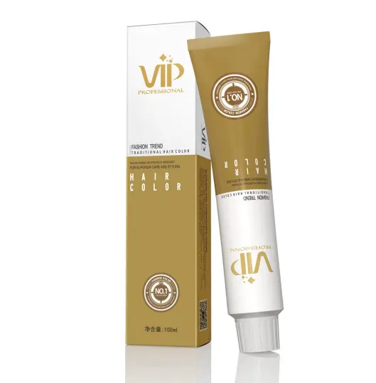 VIP Pure Henna 100%, cobertura de cabello blanco bajo en amoníaco, crema profesional para el cabello y oxidante 100ml