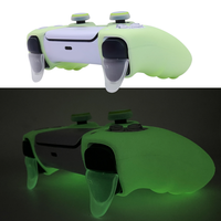 Housse en silicone pour manette de jeu PS5, couleur unie, lumineuse, protection pour manette de jeu PS5, housse en silicone
