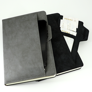 Agendas de Lujo 2027, Tamaño A5, Diario Personalizado con Cubierta de PU con Rayas Verticales, Bolsillos Ocultos Multicapa, para Regalo Empresarial - Product Image 3