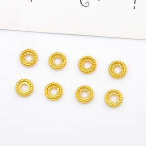 Gold Plated Spacer Beads 18K Copper Round DIY Jewelry Accessories For Necklaces Bracelets - Product Image 3