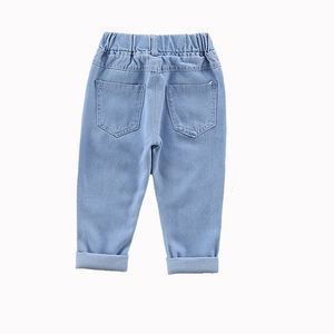 Ingrosso pantaloni in denim per bambini a 90 140 graziosi pantaloni casual alla moda per bambini jeans larghi stampati da ragazzi - Product Image 3