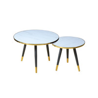 Meubles de maison de haute qualité, ensemble de table basse ronde de petite taille, tables basses pour salon, table à cadre métallique nordique