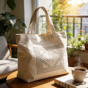 Wholesale Custom <b>Large</b> Fashion <b>Canvas</b> Tote <b>Bag</b> with Zipper Closure Polyester Lining Custom Logo Printing - Product Image 3