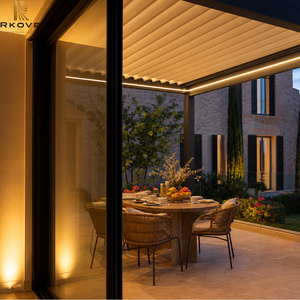 Pérgola de pared RKOVE RK-C2 con paneles de vidrio para terraza de desayuno de villa - Product Image 1