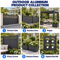 Solution de jardinage tout-en-un en aluminium : Portail étoilé, clôture, pergola, écran d'intimité, jardinières et mur végétal perforé