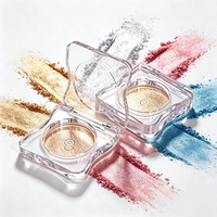 Palette de fards à paupières sans BPA, boîte plate carrée transparente pour maquillage, étui vide pour poudre de blush TH391