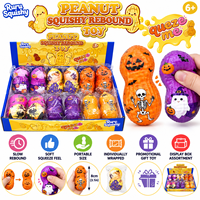 Jouets promotionnels : 12 jouets anti-stress en forme d'arachide, doux, à récupération lente, conçus pour Halloween, jouets sensoriels à presser pour soulager le stress