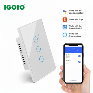 Interruptor de Pared Inteligente Igoto con Wifi, Control Remoto Táctil de Vidrio, Compatible con Alexa, Asistente de Google y Aplicación Tuya - Product Image 2