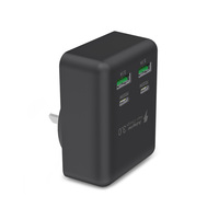 Chargeur mural GaN rapide HNT multi-prises 32W 4 ports, prise US UK EU AU, 2A+2C USB-A Type-C, adaptateur secteur pour iPhone 13 14 15 Pro