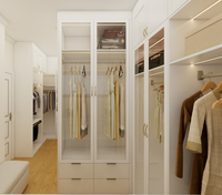 CBMMart Paniers coulissants au design personnalisé Armoire-penderie à porte en verre Tiroirs de luxe pour chambre à coucher Armoire-penderie à cintres