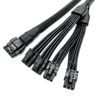 Cable de Extensión PCI-e 5.0 para GPU, 16 Pines (12+4) 12VHPWR Macho, PCIE 5.0 4x6 Pines Macho, Cable con Funda de PVC de 16AWG, 3A, Carga Rápida para Computadora