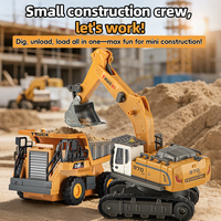 Nouvelle pelle hydraulique RC 1:64, mini-voiture en alliage, jouet de construction, pelle hydraulique avec télécommande 2.4G, camion avec contrôle par application pour enfants