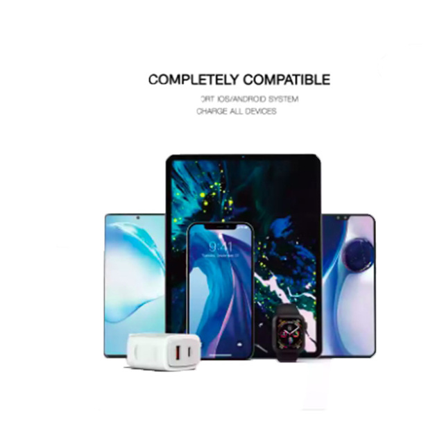 MOXOM PD 20W Type C Dual Ports Home Charger USB C QC3.0 Fast Charging Sublimation Usb Charger Foe Mobile Phone