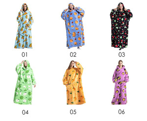 Vente en gros de sweatshirt à capuche en polyester avec impression personnalisée pour pizza, couverture à capuche portable pour canapé <span class=keywords><strong>adulte</strong></span>, hiver - Product Image 2