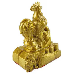 تخصيص الصينية 12 البروج النحاس الفن الجدول أعلى الديكور المنزل المعادن الحيوان الذهب الديك زخرفة