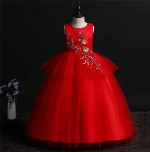 Princess Lace Girl Dress Kids Flower Dress For Girls Long Evening Gown Children Dresses For Wedding Party Teenagers