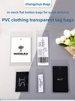 Sacs transparents en PVC, pochettes souples pour étiquettes de marque, étiquettes de col personnalisées, sacs en plastique en stock