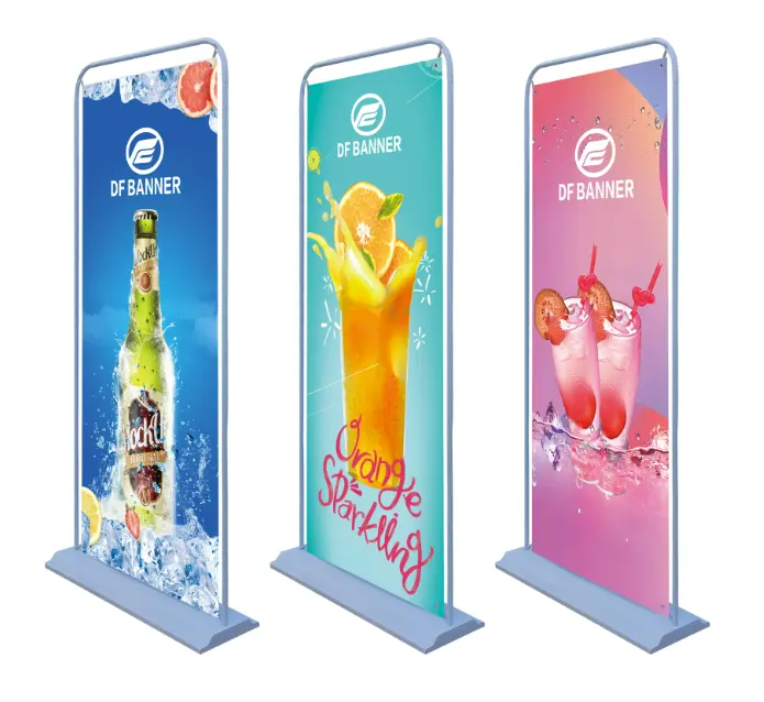 Low Price Aluminum Outdoor Banners Portable Up Roll Door Shape Banner Stand