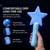 Bâton lumineux étoile télécommandé en plastique personnalisé, poignée ergonomique, 15 couleurs RGB, fournitures promotionnelles pour fêtes et vacances, vente en gros