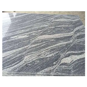 Natural Veins Black Color China Juparana Granite for Floor