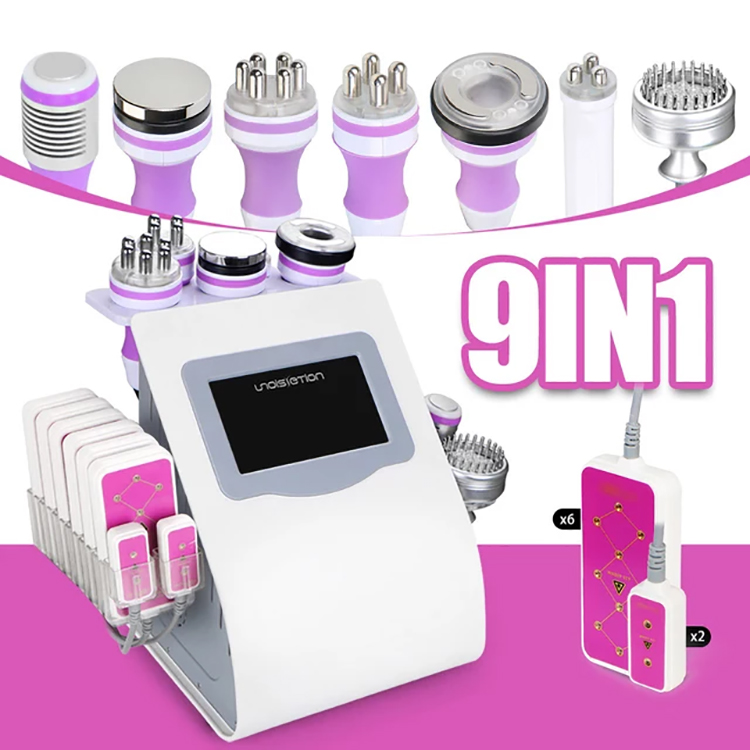 Máquina de pérdida de peso Cavitación 40k 9 en 1 Terapia de Vacío de Ultrasonido Rf Equipo de Belleza