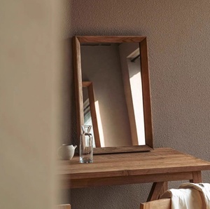Espejo de Pared Estilo Wabi Sabi, Espejo Decorativo de Madera de Olmo Sólido, Espejo Rectangular <span class=keywords><strong>para</strong></span> Vestidor, Sala de Estar y Entrada - Product Image 2