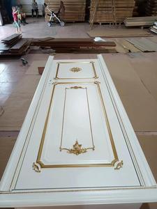 Nouvelle Arrivée Porte en Bois de Pin à Battants, Porte de Chambre Étanche avec Contre-placage et Cadre Doré - Product Image 5
