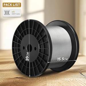 T316L 1/8 pollici 1x19 fili cavo in acciaio inossidabile 500FT aereo ponte cavo per balaustre moderne DIY e corrimano costruzione - Product Image 2