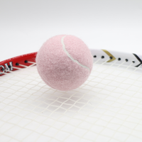 Balles de tennis d'entraînement rose clair, balles de tennis élastiques à pression, feutre de polyester de 2.6 pouces et balles de tennis durables avec doublure en caoutchouc